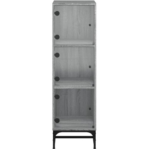 Visoka komoda sa staklenim vratima boja hrasta 35 x 37 x 120 cm Slike