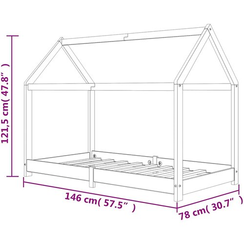  Okvir za dječji krevet od masivne borovine bijeli 70 x 140 cm Slike