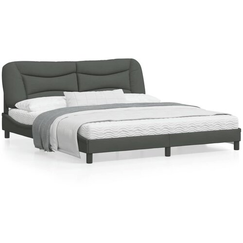 VidaXL Posteljni okvir z LED lučkami temno siv 180x200 cm blago Slike