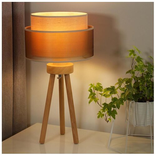  Duolla - Stona lampa WOOD BOHO 1xE27/15W/230V prečnik 25 cm bakrena/braon/bež Cene