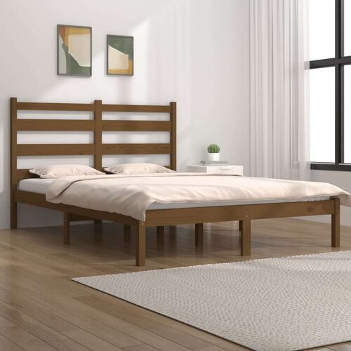  Posteljni okvir medeno rjav iz trdne borovine 200x200 cm, (20646472) Cene