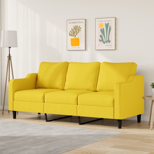 vidaXL Trosjed od tkanine svjetložuti 180 cm Cijene