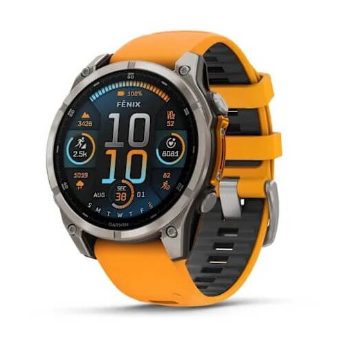 Garmin Fenix 8, 47 mm, AMOLED Sapphire, Titanium, Spark Orange/Graphite, (21581866) Cene