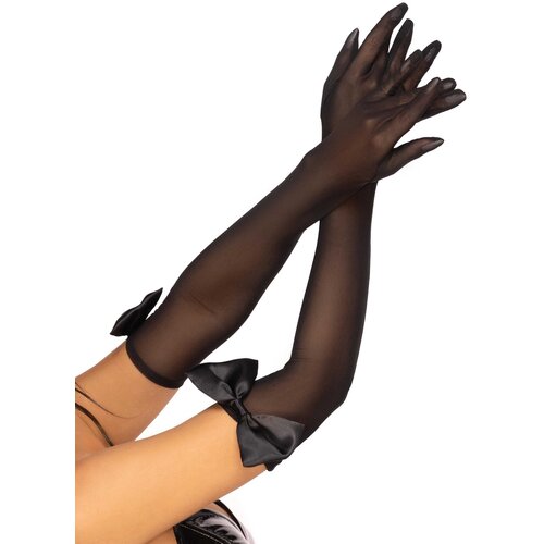 Leg Avenue Opera Length Bow Top Gloves 2044 Black Slike