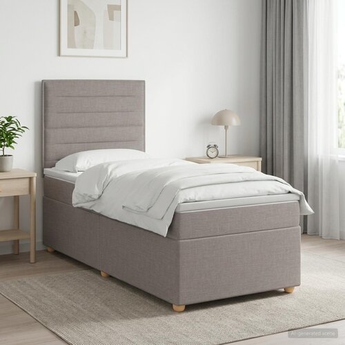  Boxspring krevet s madracem Sivosmeđa 90 x 190 cm Tkanina Cijene