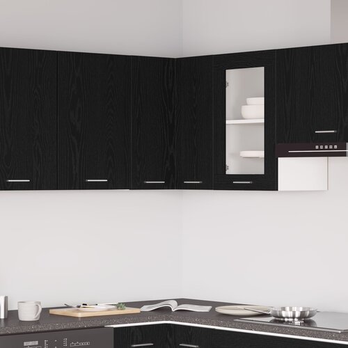 VidaXL Kuhinjski ormar Crna hrastovina Konstruirano drvo 57 x 57 x 60 cm Slike
