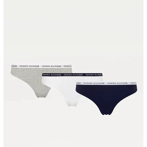 Tommy Hilfiger Underwear Tanga gaćice siva melange / crna / bijela