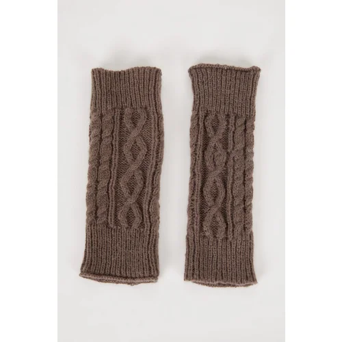  Women's Cropped Fingered Knitted Gloves