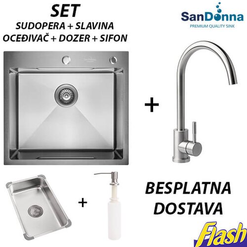 Sandonna Hrom INOX Sudopera sa slavinom (SET) - SanDonna - HD5550R Cene