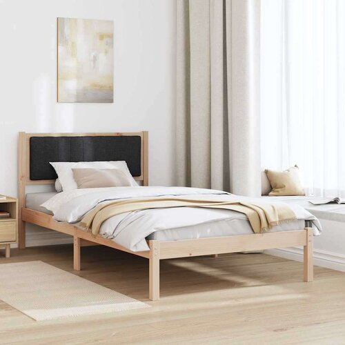 VidaXL krevetni okvir s tapiciranim uzglavljem crna 100 x 200 cm Slike
