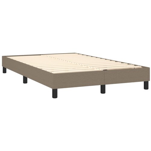  Krevet s oprugama i madracem smeđesivi 120 x 200 cm od tkanine Slike
