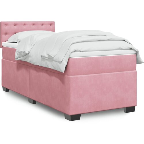 The Living Store Box spring postelja z vzmetnico roza 90x190 cm žamet - Box Spring Postelja, (21458029) Slike