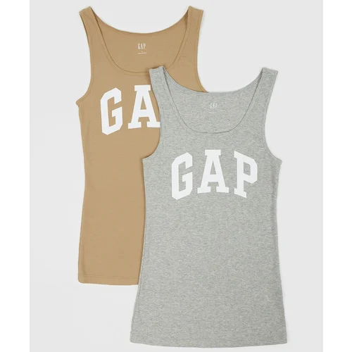 GAP Beige women's tank top Logo tank, 2pcs