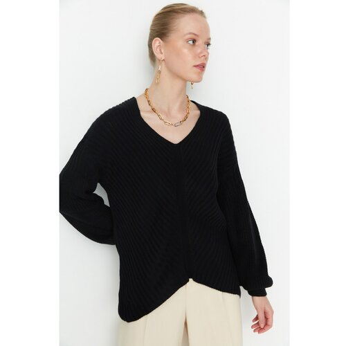 Trendyol Black Skirt Detailed Knitwear Sweater Cene