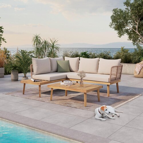 Ambia Garden LOUNGE GARNITURA akacija masivno jeklo Slike