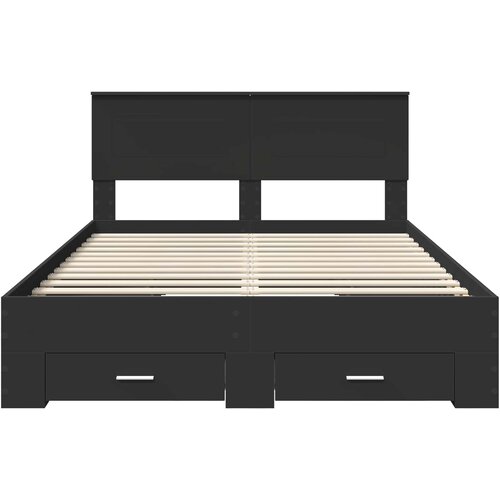  Krevetna konstrukcija Crna 140 x 190 cm Konstruirano drvo Slike