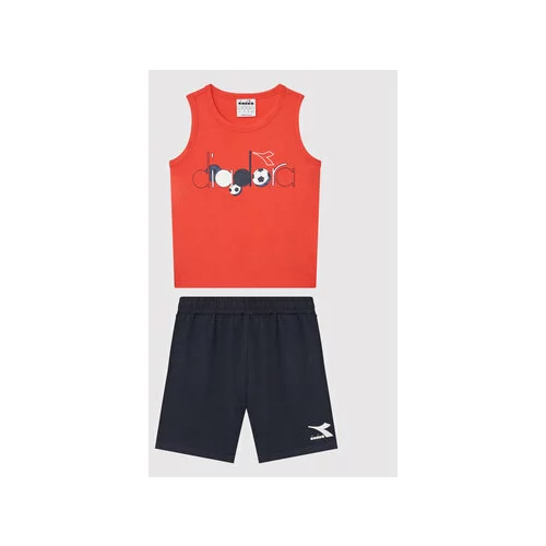 Diadora Komplet bluza in športne kratke hlače Set Kick 102.178268 Rdeča Regular Fit