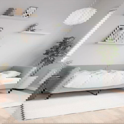 VidaXL Dnevna postelja z vzmetnico svetlo siva 90x200 cm žamet Slike