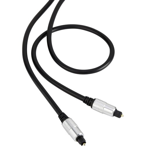 SpeaKa Professional Toslink digital audio kabel [1x mo&amp;scaron;ki konektor Toslink (ODT) - 1x mo&amp;scaron;ki konektor Toslink (ODT)] 1.5 m črna super mehki pla&amp;scaron;č (20431502) Slike