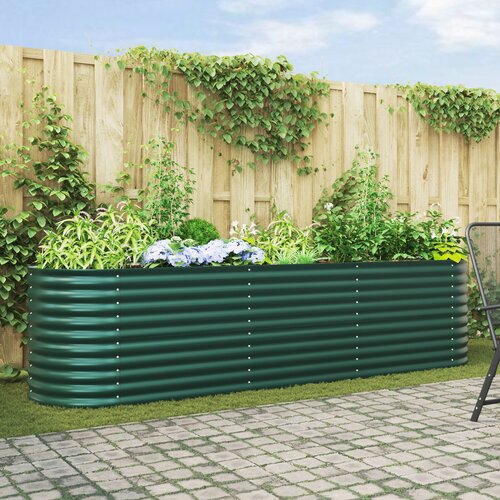 vidaXL Vrtni povišeni krevet Zelena Pocinčani čelik 320 x 80 x 81 cm Cijene