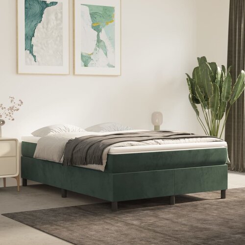 The Living Store Box spring postelja z vzmetnico temno zelen 140x190 cm žamet - Box Spring Postelja, (21491441) Slike