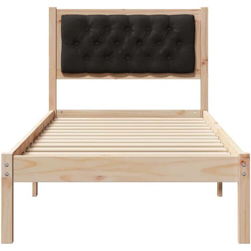  Okvir za krevet s uzglavljem Crna 90 x 200 cm tkanina Slike