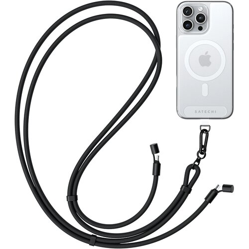 Satechi Vrvica za okoli vratu s kablom USB-C, serija Lanyard OntheGo, hitro polnjenje, Črna, (5000277204) Cene