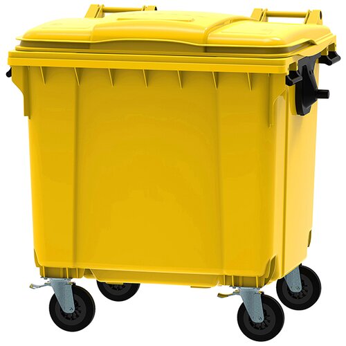 plastični kontejner 1100l ravan poklopac žuta 1018-10 Slike