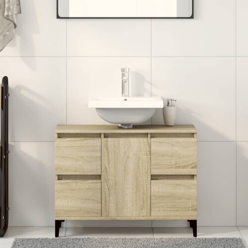 vidaXL Omarica za umivalnik sonoma hrast 80x33x60 cm inženirski les Cene