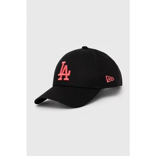 New Era Bombažna bejzbolska kapa črna barva, LOS ANGELES DODGERS