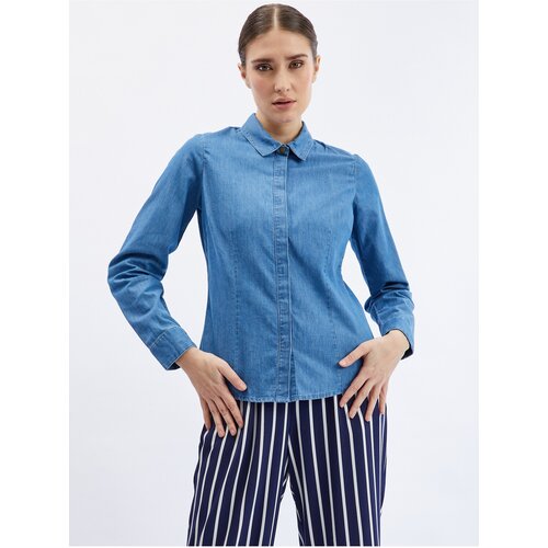Orsay Blue Denim Shirt - Women Slike