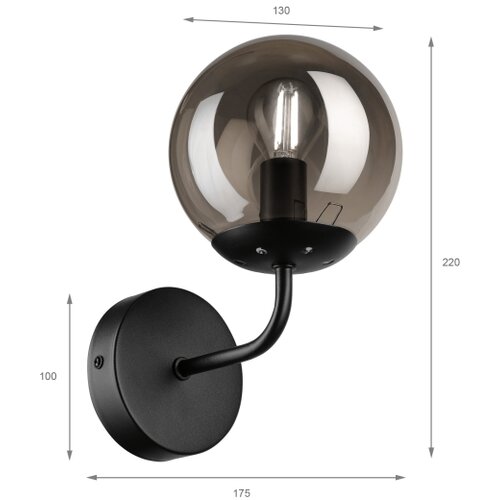  Brilagi - Zidna lampa MALIVA 1xE14/15W/230V crna/zadimljena Slike