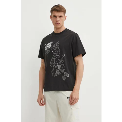 Puma Pamučna majica za muškarce, boja: crna, s tiskom, 625282