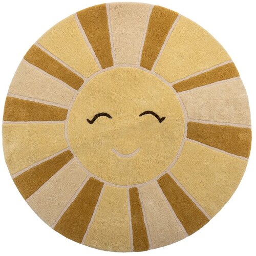 Bloomingville Mini Bež/jantarni vunen dječji tepih ø110 cm Sun – Cijene