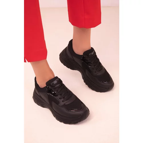 Soho Black-Black Women's Sneaker 18146