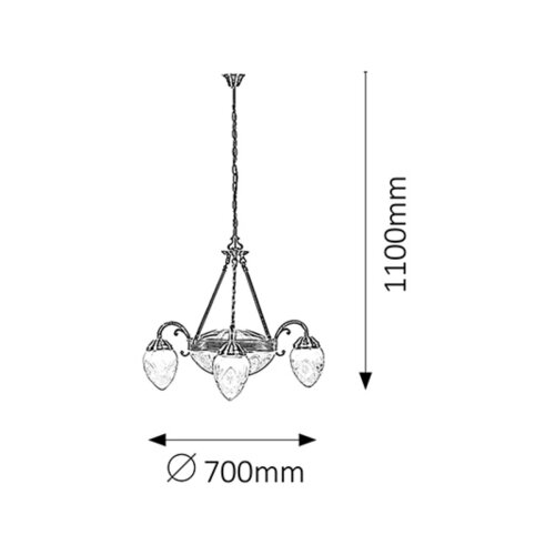 Rabalux annabella luster E14 3x40W bronza klasična rasveta Slike