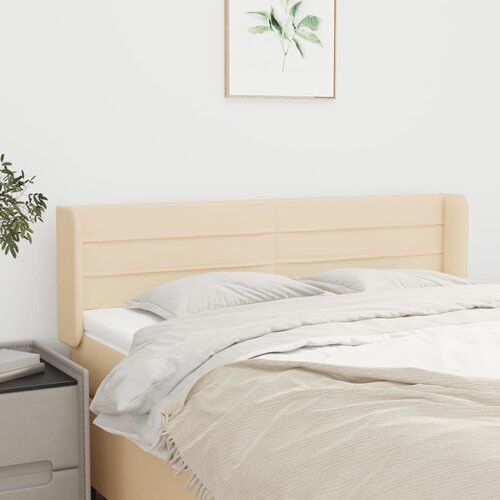  Uzglavlje s u&amp;scaron;ima krem 147x16x78/88 cm od tkanine Slike