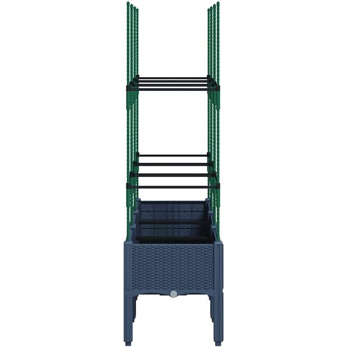  Vrtna sadilica s re&amp;scaron;etkom plava siva 120 x 40 x 142,5 cm PP Slike