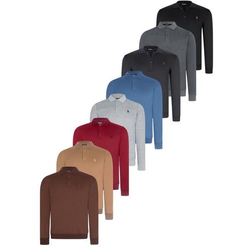 Dewberry SET OF EIGHT V4007 MEN'S SWEATSHIRT-BLACK-NAVY-ANTHRACITE-BURGUNDY-GREY-INDIGO-COFFEE-CAMEL Cene