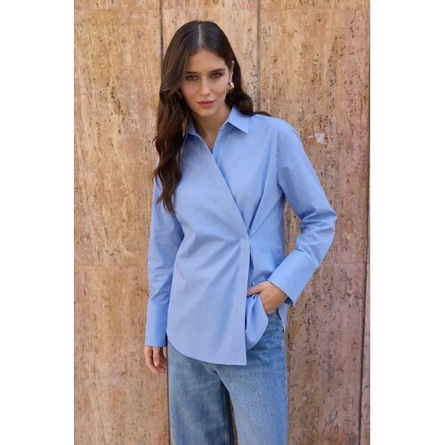 Trendyol Modest Ženska košulja Tctss26Tg00051, Plava Cene