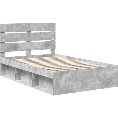  Okvir za krevet Beton 120 x 190 cm Čvrsto borovo drvo Slike