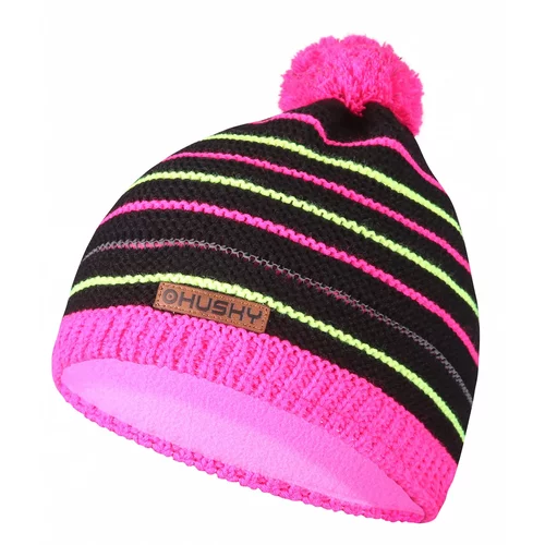 Husky Children's hat Cap 34 black / neon pink