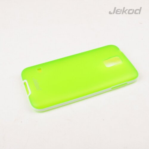 Jekod silikonski ovitek Samsung Galaxy S5 G900 TPU/T prozorno zelen z belim okvirjem + Zaščitna folija Cene