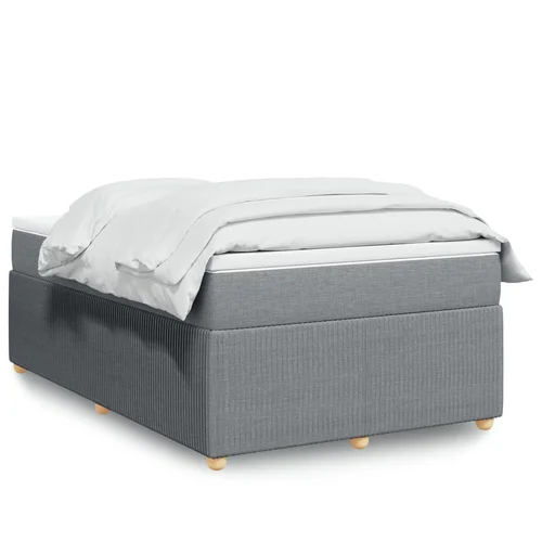 vidaXL Boxspring postelja z vzmetnico svetlo siva 120x190 cm blago