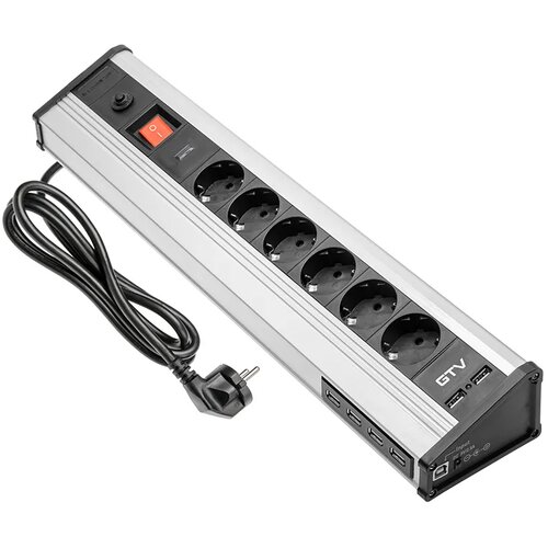 Gtv Prenosna vtičnica s stikalom 6 X ŠUKO in 6 X USB, (21227078) Cene
