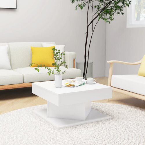 vidaXL Klubska mizica bela 57x57x30 cm iverna plošča Cene