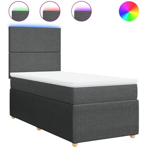 Maison Chic Box spring postelja - Vzmetna postelja z vzmetnico temno siva 90x200 cm blago SL23714, (21891591) Cene