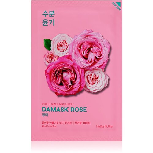 Holika Holika Pure Essence Damask Rose Sheet maska s hidratacijskim i revitalizirajućim učinkom 20 ml Slike