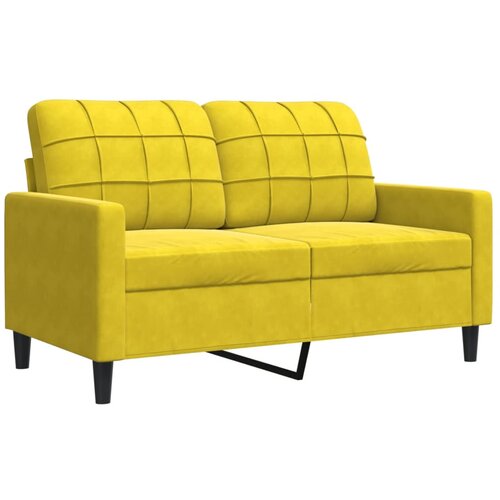 VidaXL Kavč dvosed rumen 120 cm žamet, (21255980) Slike