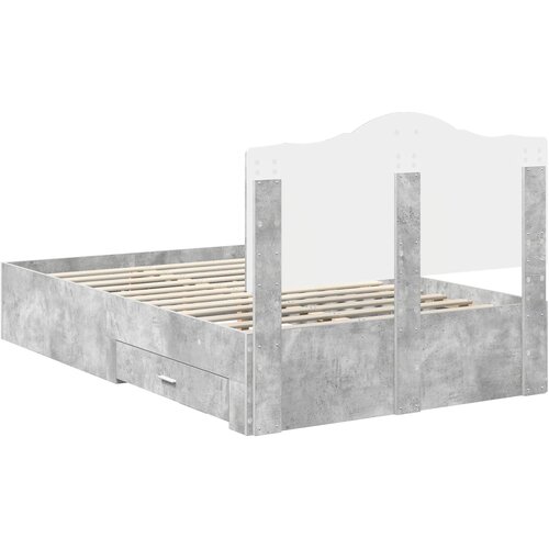  Krevetna konstrukcija s ladicama Betonski sivi 120 x 190 cm Slike